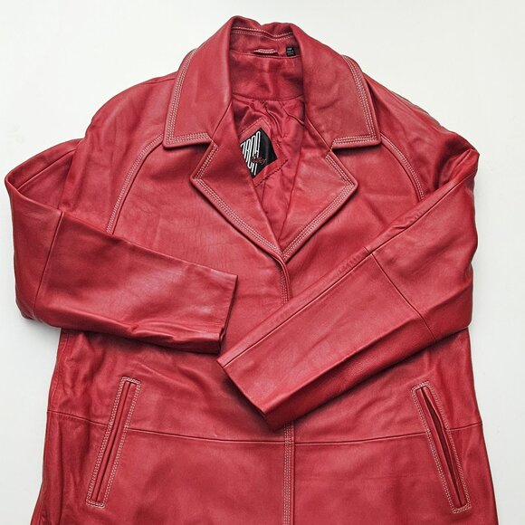 Tiboa Women's 3/4 Length Soft Leather Coat - Size 14P - Excellent Condition - Picture 5 of 5